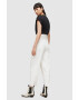 AllSaints pantaloni femei culoarea alb lat high waist - Pled.ro