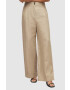 AllSaints pantaloni femei culoarea bej lat high waist - Pled.ro