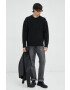 AllSaints pulover din amestec de lana barbati culoarea negru light - Pled.ro