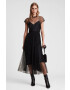 AllSaints rochie culoarea negru midi drept - Pled.ro