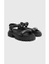 AllSaints sandale de piele Helium Sandal femei culoarea negru cu platforma WF612Y - Pled.ro