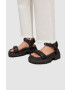 AllSaints sandale de piele Helium Sandal femei culoarea negru cu platforma WF612Y - Pled.ro