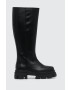 Alohas ghete de piele Katiuska femei culoarea negru cu platforma S00053.253 - Pled.ro