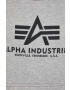 Alpha Industries bluză Basic Hoody bărbați culoarea gri cu glugă cu imprimeu 178312.17-grey - Pled.ro