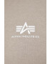 Alpha Industries bluza barbati culoarea bej cu glugă cu imprimeu - Pled.ro