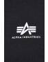 Alpha Industries bluză Basic Hoody Small Logo bărbați culoarea negru cu glugă cu imprimeu 196318.03-black - Pled.ro