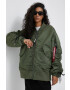 Alpha Industries geaca bomber femei culoarea verde de tranzitie - Pled.ro