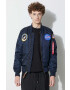 Alpha Industries geacă bomber MA-1 VF NASA barbati culoarea albastru marin de tranzitie 166107.07-rep.blue - Pled.ro