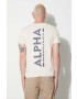 Alpha Industries tricou din bumbac culoarea bej cu imprimeu 128507.578-JetStreamW - Pled.ro