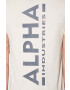 Alpha Industries tricou din bumbac culoarea bej cu imprimeu 128507.578-JetStreamW - Pled.ro