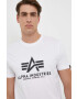 Alpha Industries tricou din bumbac Basic T-Shirt culoarea alb cu imprimeu 100501.09-White - Pled.ro