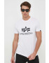 Alpha Industries tricou din bumbac Basic T-Shirt culoarea alb cu imprimeu 100501.09-White - Pled.ro