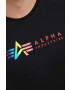 Alpha Industries tricou din bumbac Basic T Small Logo culoarea albastru marin uni 188505.07-RepBlue - Pled.ro