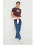 Alpha Industries tricou din bumbac Basic T-Shirt culoarea bordo cu imprimeu 100501.21-DeepMaroon - Pled.ro