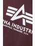 Alpha Industries tricou din bumbac Basic T-Shirt culoarea bordo cu imprimeu 100501.21-DeepMaroon - Pled.ro