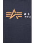 Alpha Industries tricou din bumbac Koszulka Alpha Label T 118502 07 culoarea albastru marin cu imprimeu 118502.07-navy - Pled.ro