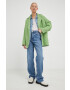 American Vintage palton de lana culoarea verde de tranzitie oversize - Pled.ro