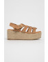 Answear Lab Espadrile HF Shoes culoarea bej cu platformă - Pled.ro