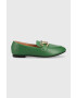 Answear Lab mocasini femei culoarea verde cu toc plat - Pled.ro