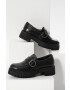 Answear Lab mocasini de piele femei culoarea negru cu platforma - Pled.ro