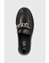 Answear Lab mocasini de piele femei culoarea negru cu platforma - Pled.ro