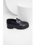 Answear Lab mocasini de piele femei culoarea negru cu toc plat - Pled.ro