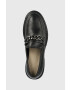 Answear Lab mocasini de piele femei culoarea negru cu toc plat - Pled.ro