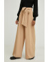 Answear Lab pantaloni femei culoarea bej lat high waist - Pled.ro