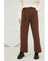 Answear Lab pantaloni femei culoarea maro lat high waist - Pled.ro