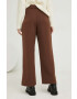 Answear Lab pantaloni femei culoarea maro lat high waist - Pled.ro