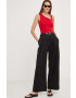 Answear Lab pantaloni femei culoarea bej drept high waist - Pled.ro