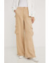 Answear Lab pantaloni femei culoarea maro lat high waist - Pled.ro