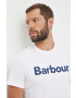 Barbour tricou din bumbac culoarea alb cu imprimeu - Pled.ro