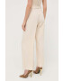 Bardot pantaloni femei culoarea bej lat high waist - Pled.ro