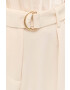 Bardot pantaloni femei culoarea bej lat high waist - Pled.ro