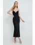 Bardot rochie culoarea negru maxi drept - Pled.ro