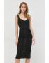 Bardot rochie culoarea negru mini mulata - Pled.ro