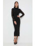 Bardot rochie culoarea negru maxi mulata - Pled.ro