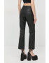 Beatrice B pantaloni femei culoarea negru evazati high waist - Pled.ro