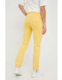 Billabong pantaloni de trening din bumbac X SMILEY femei culoarea galben cu imprimeu - Pled.ro