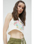 Billabong top din bumbac culoarea bej - Pled.ro