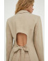 Herskind blazer din amestec de in culoarea bej un singur rand de nasturi neted - Pled.ro