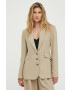 Herskind blazer din amestec de in culoarea bej un singur rand de nasturi neted - Pled.ro