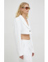 Herskind blazer din amestec de in Loreen culoarea alb un singur rand de nasturi neted - Pled.ro