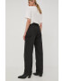 Herskind pantaloni femei culoarea negru lat high waist - Pled.ro