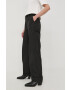 Herskind pantaloni femei culoarea negru lat high waist - Pled.ro