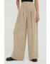 Herskind pantaloni din amestec de in culoarea bej lat high waist - Pled.ro