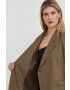 Herskind sacou din lana Lilith culoarea maro oversize neted - Pled.ro