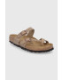 Birkenstock Șlapi de piele Mayari femei culoarea bej cu toc plat 1011433-tab.brwn - Pled.ro