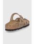 Birkenstock Șlapi de piele Mayari femei culoarea bej cu toc plat 1011433-tab.brwn - Pled.ro